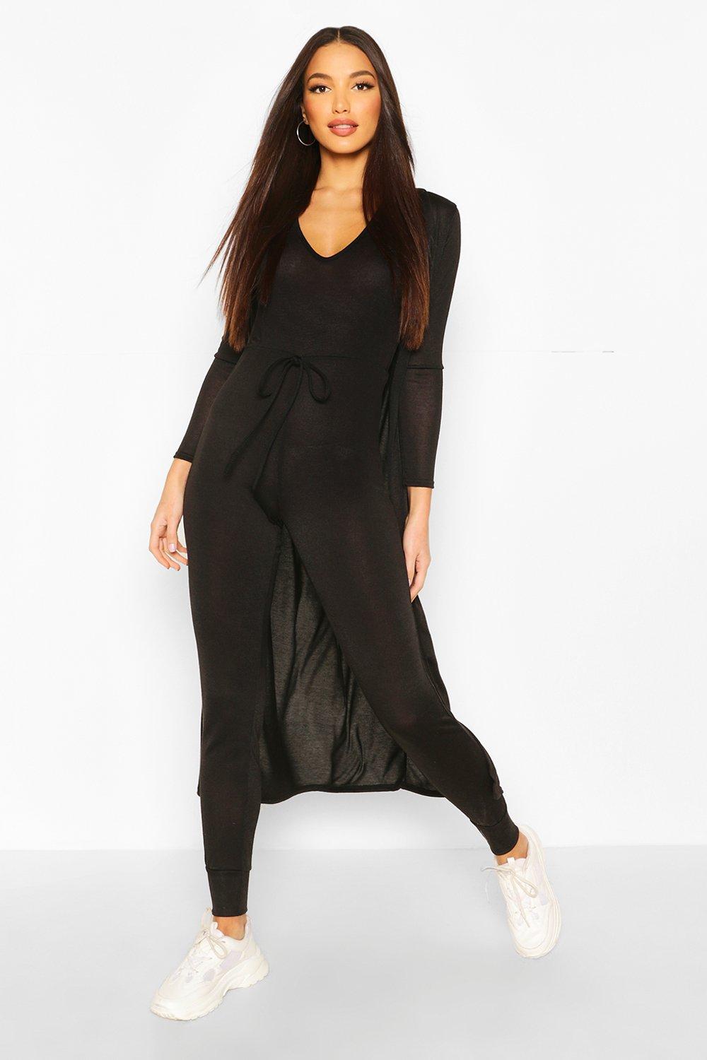 jumpsuit with cardigan